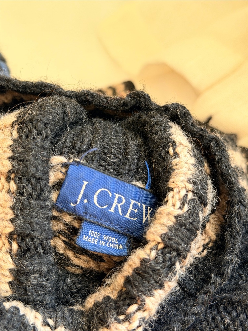 Vintage 90s J.Crew 100% Wool Nordic Snowflake Sweater - Picture 5 of 9